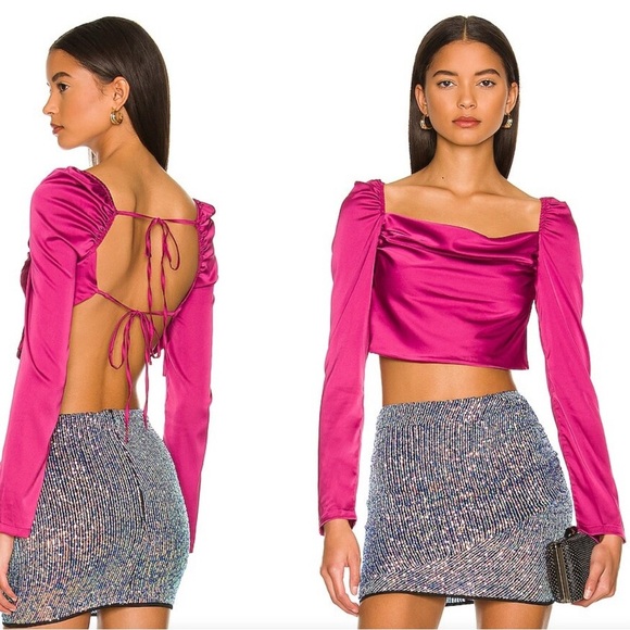 *NWT* More To Come Kaela Open Back Top in Burgundy, Size Medium, Blouse - Picture 1 of 9